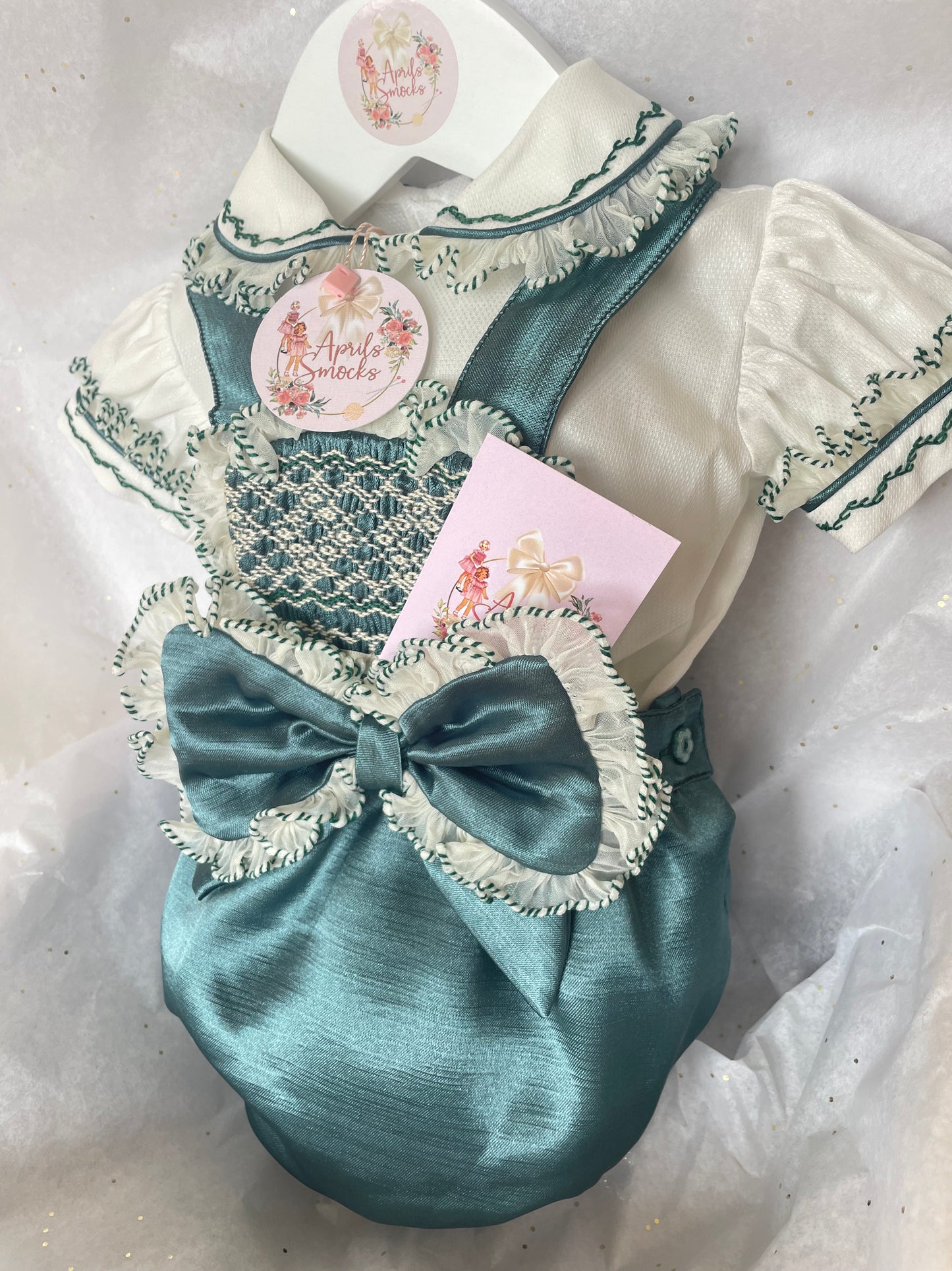 Harrods Green Silk Bow Romper