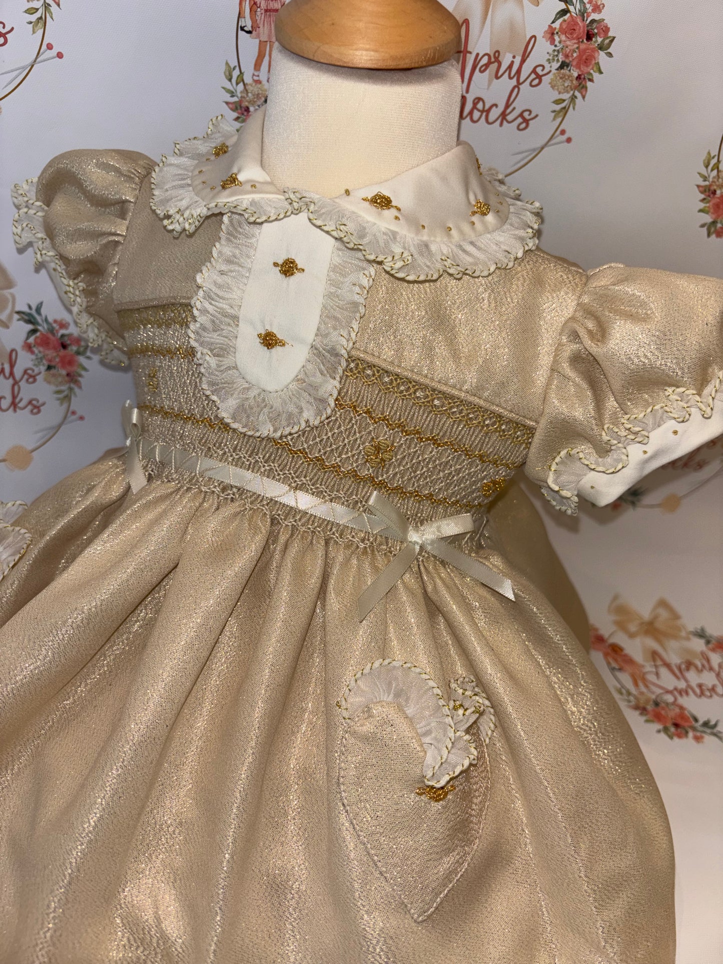Belle Gold Dress (Fabric Imported From France)
