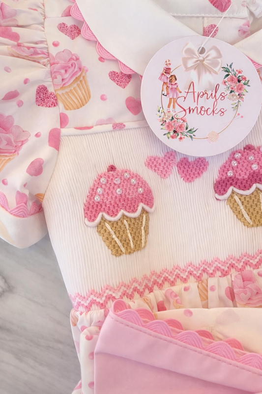 Cupcake Romper With Pearl Detail