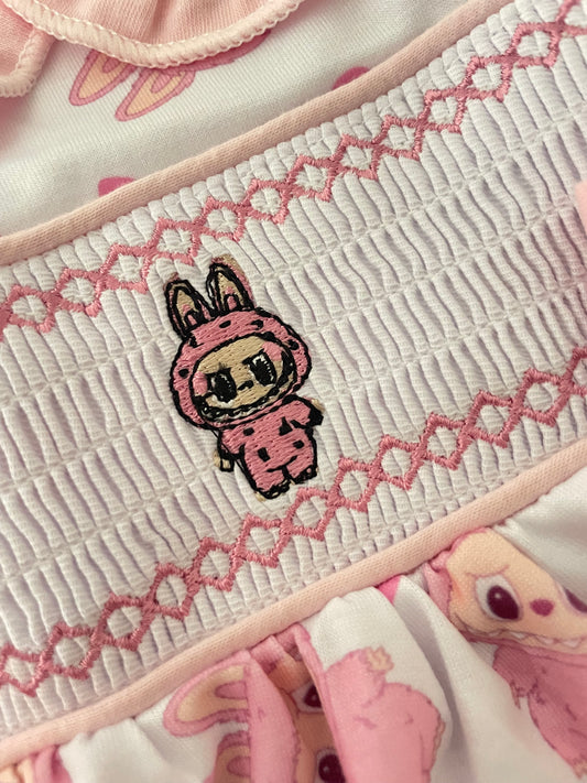 Girls Labubu Smocked PJS