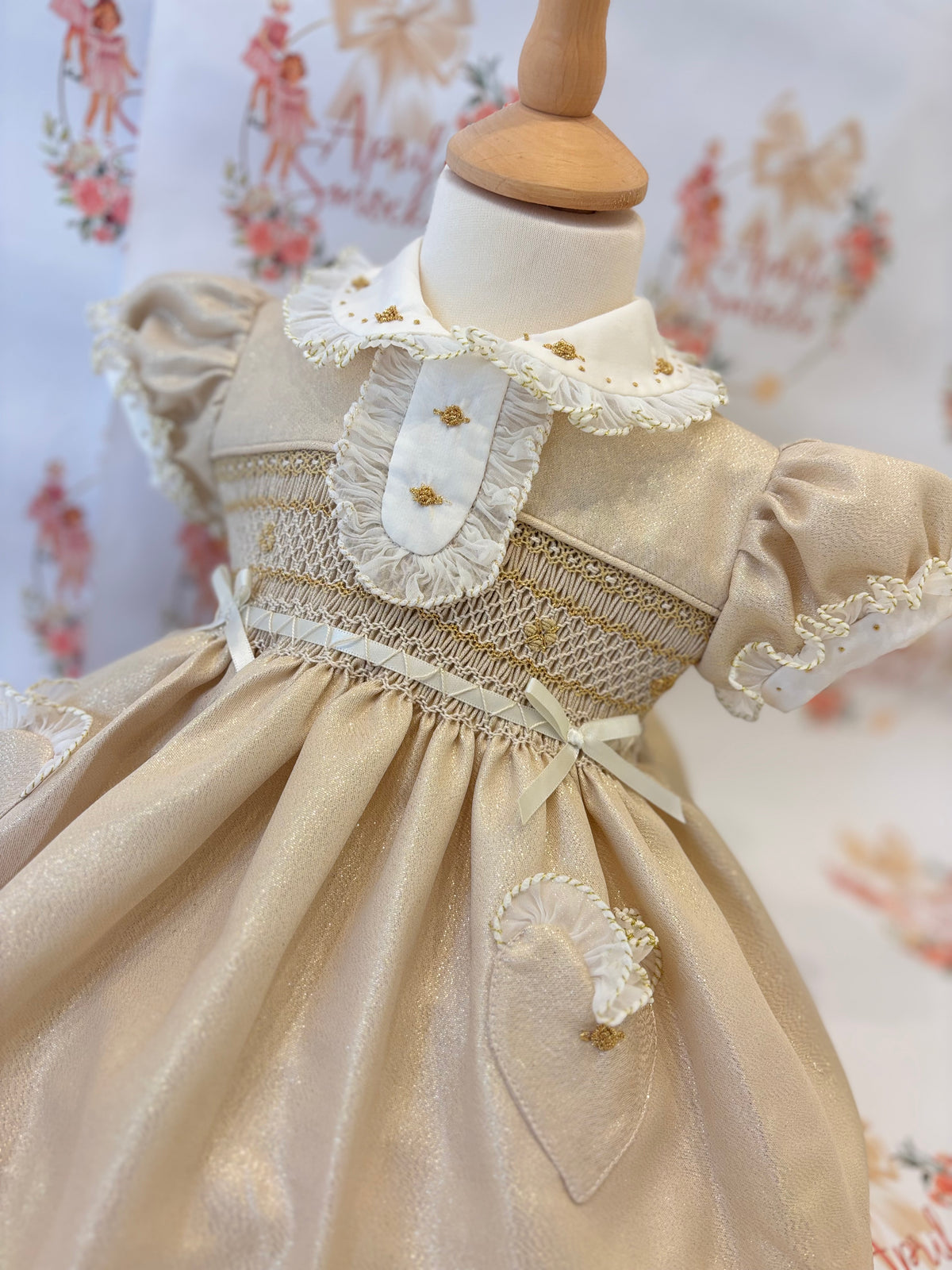 Belle Gold Dress (Fabric Imported From France)
