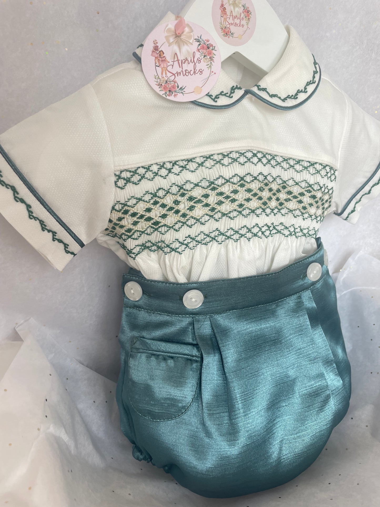 Harrods Green Silk Suit