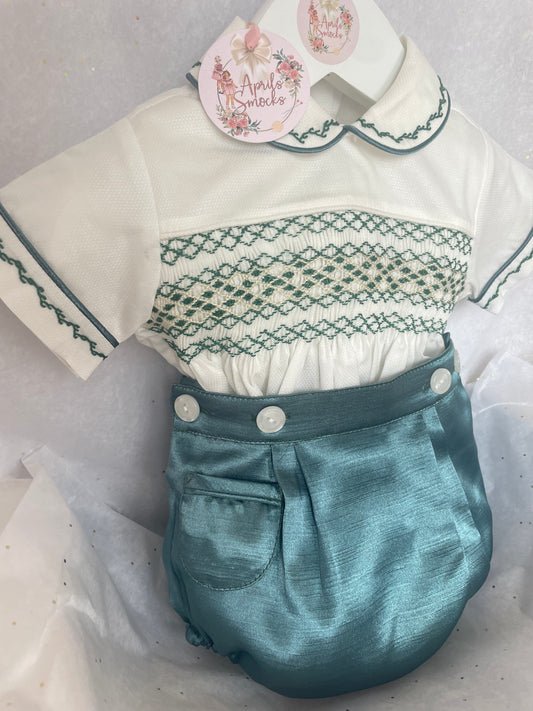 Harrods Green Silk Suit