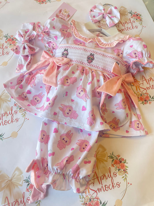 Girls Labubu Smocked PJS