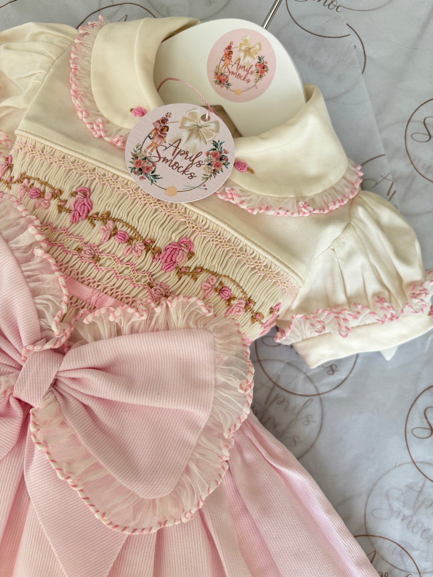 Birdy Pink Smocked Skirt Set