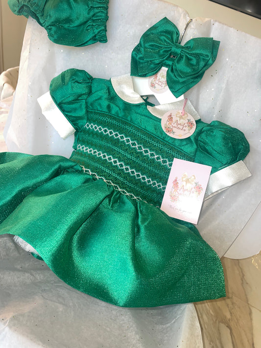 Evangeline Shimmer Dress smock front