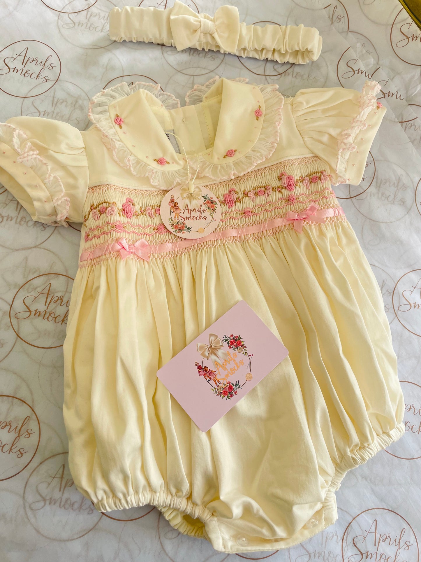 Luxe Cream Bird Bubble Romper