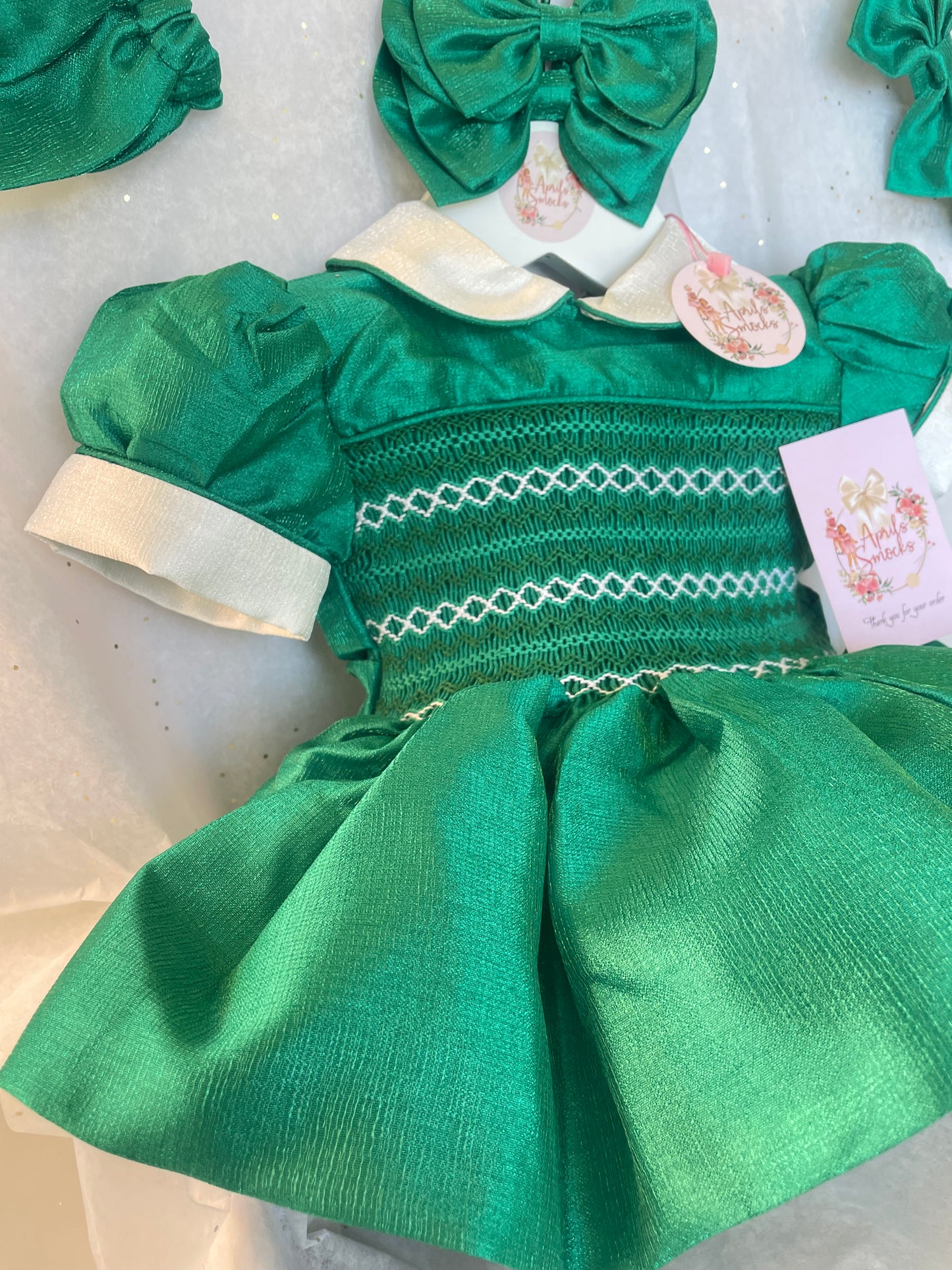 Evangeline Shimmer Dress smock front