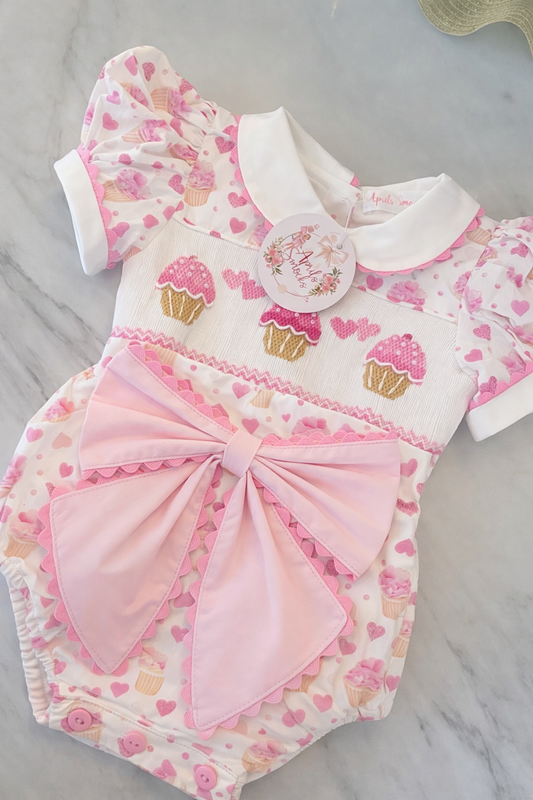 Cupcake Romper With Pearl Detail