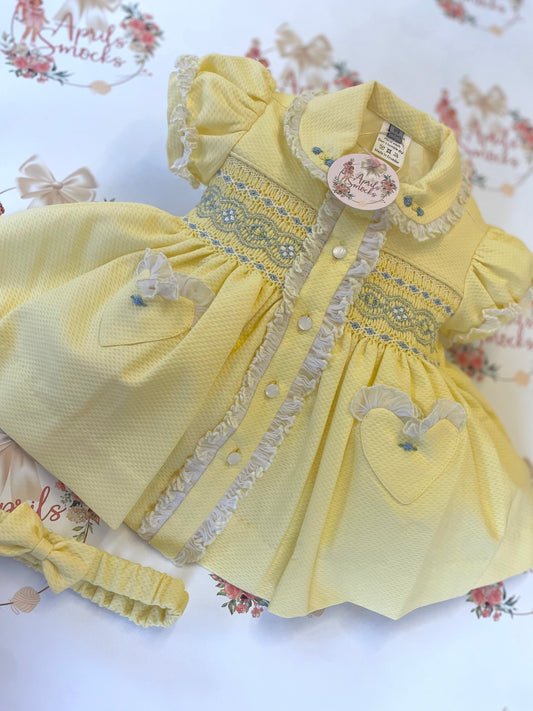 Lemon Button Front Dress