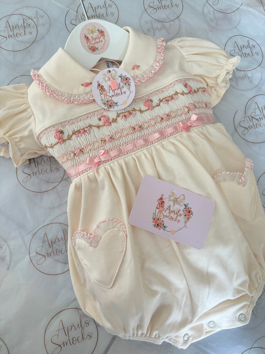 Pima Cream Bubble Romper