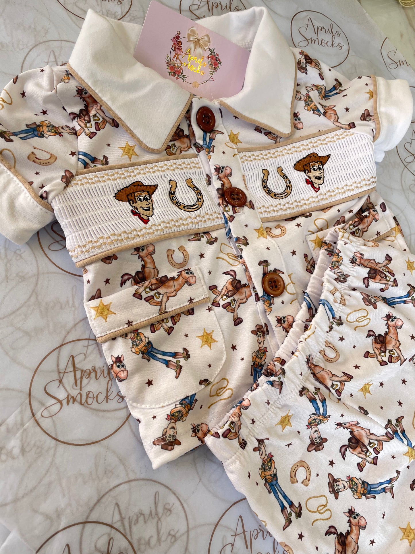 Boys Woody Smock Short PJS