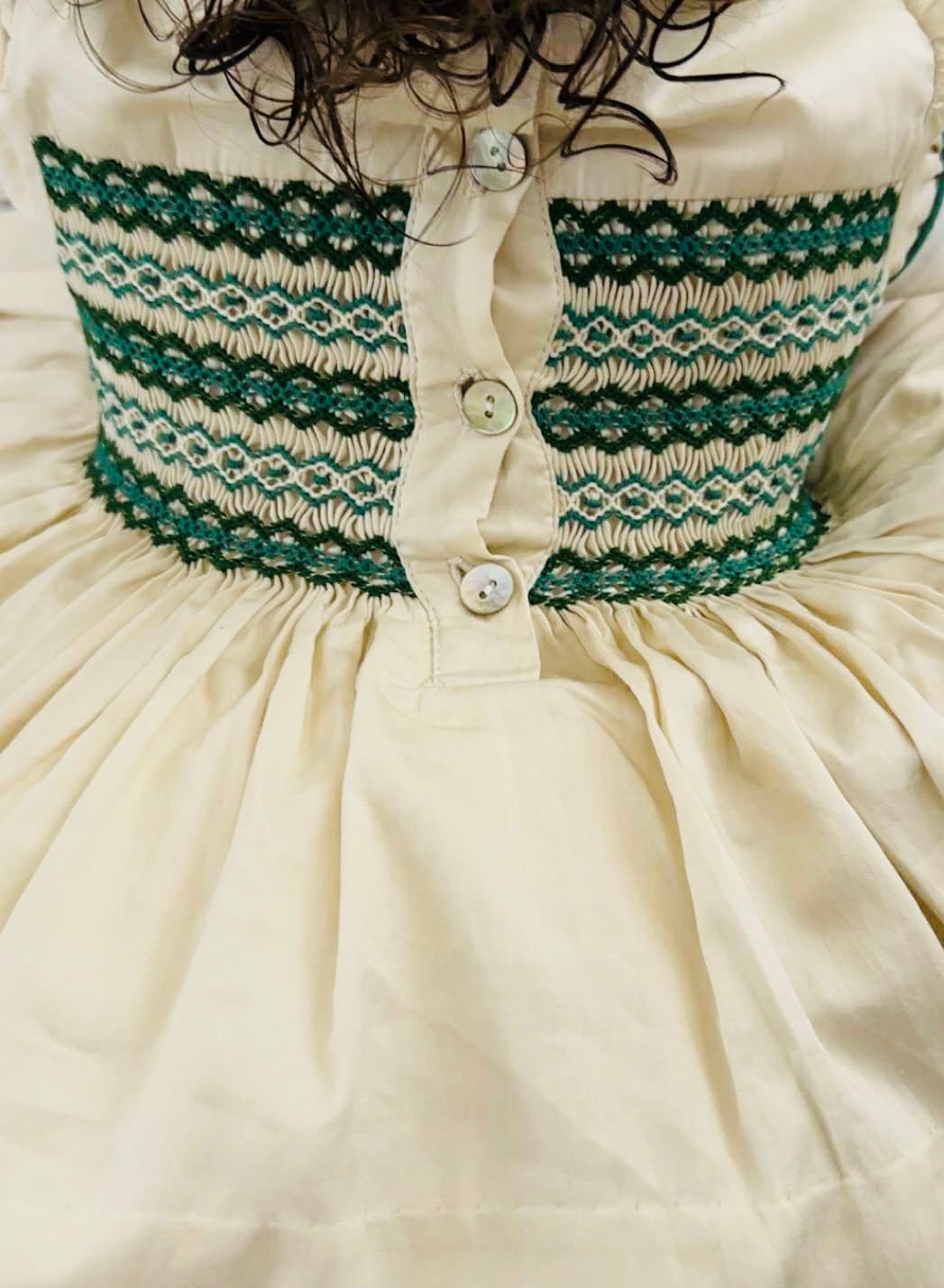 Annelise Smocked Back & Front Dress With Matching Socks